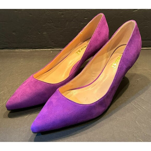 Vocosi 2.5" Purple Suede High Heels Women's Size 12 - Picture 1 of 10